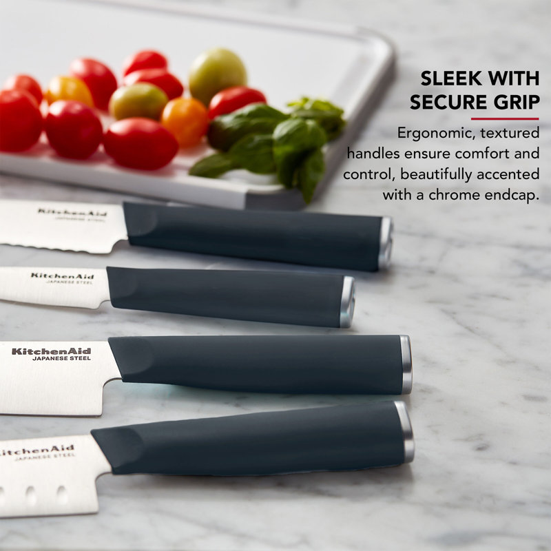 KitchenAid Classic 4 Piece Chef Knife Set, Gray