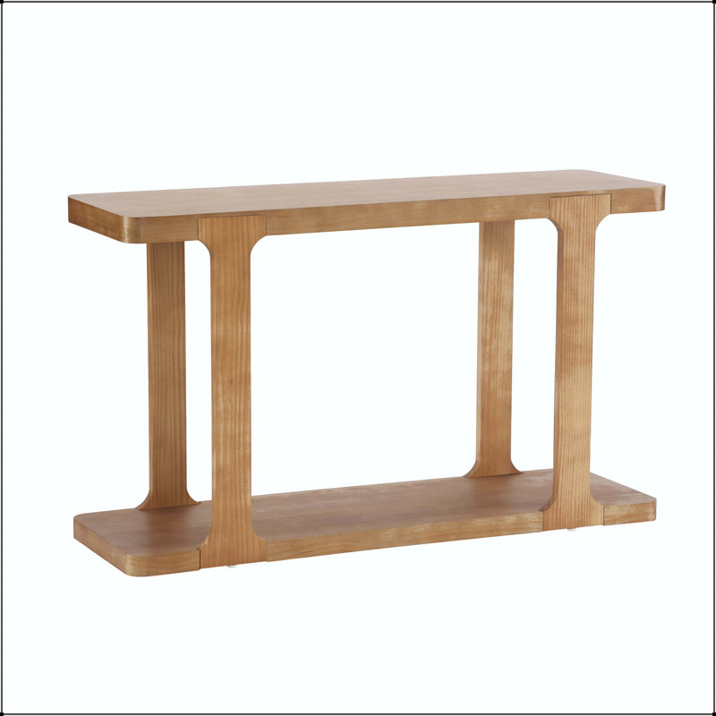 Console de style minimaliste moderne de 50 po - Pieds en bois massif, placage de pin