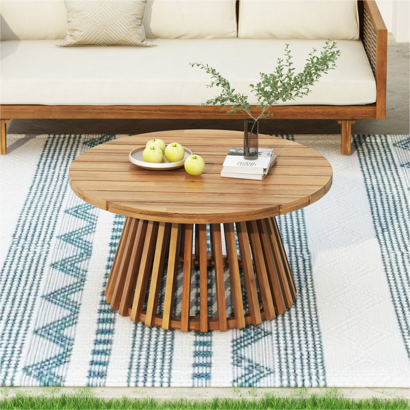 Table basse de patio en bois d'acacia, Teck