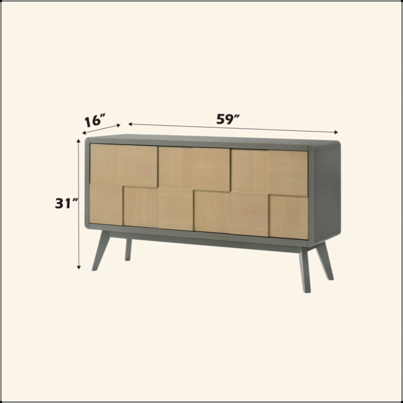 Blayde Light Gray & Natural Finish Server