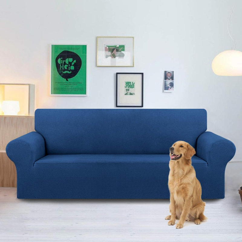 Housse extensible pour causeuse extensible, housses de canapé pour 2 canapés (55 po à 79 po) Canapé protecteur de meuble avec fond élastique pour enfant, chien. Jacquard à petits carreaux