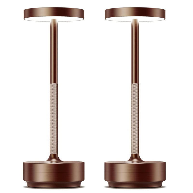 Paquet de 2 lampes de table rechargeables sans fil - Lampe de table à DEL à piles avec gradation continue en 3 couleurs, fonction mémoire - IP54 imperméable pour l'extérieur, le restaurant, le patio, le camping