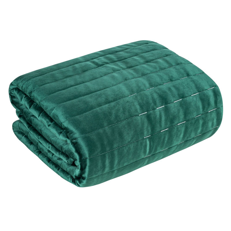 Gamada Geometric Shapes Bedspread, 220 x 240 cm, Dark/Green