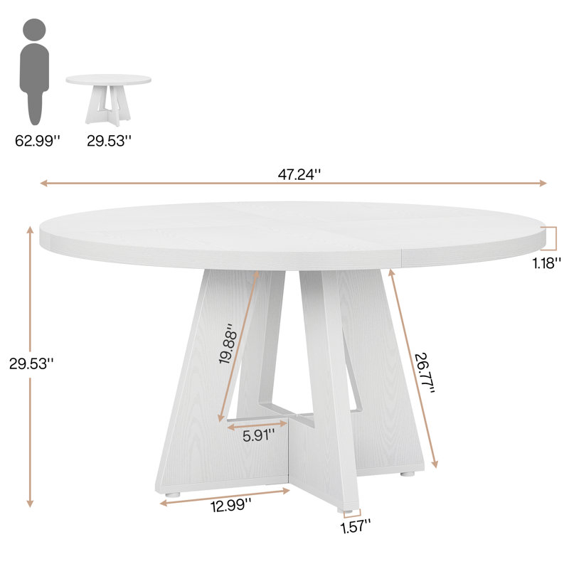 Table de conférence ronde, Blanc
