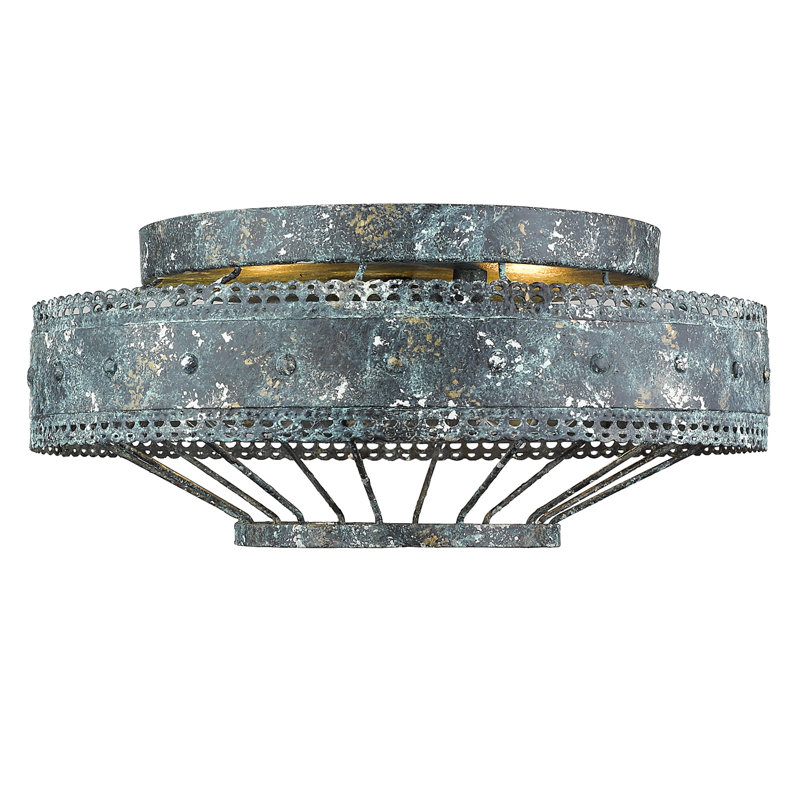 Tenor Flush Mount, Blue Verde Patina