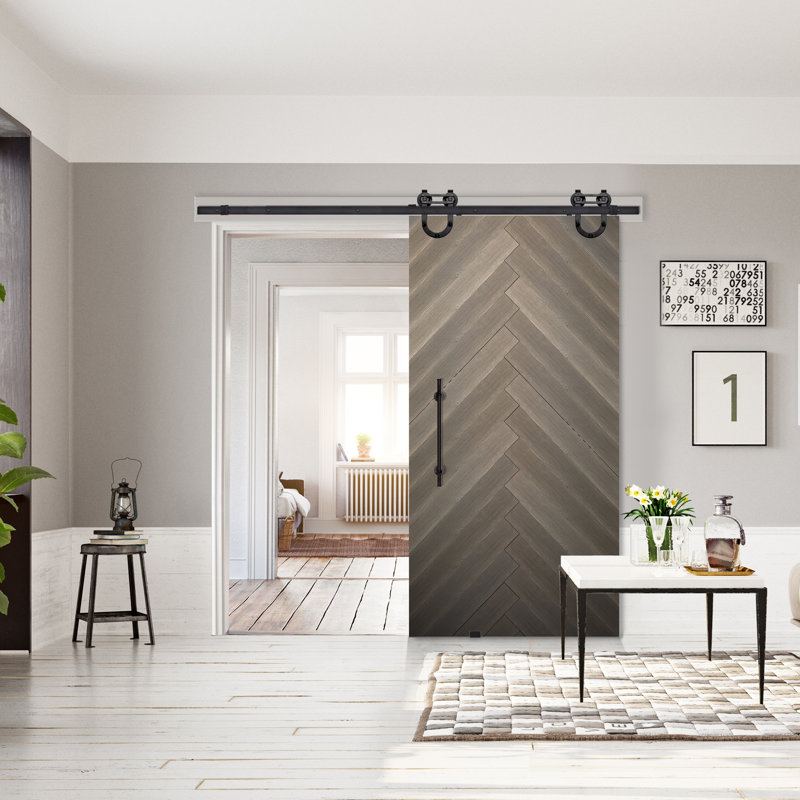 Solid Wood Flush without Installation Hardware Kit Barn Door, 36" x 84" 