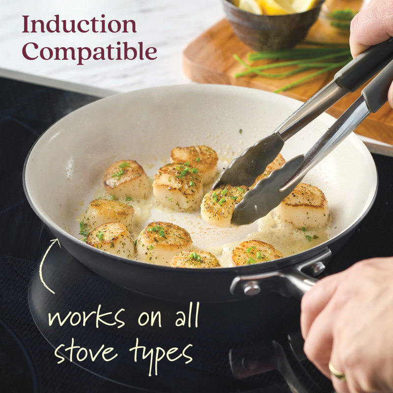 Anolon Advanced Ceramic Nonstick Frying Pan Set, 2 Piece, Black
