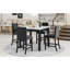 Ensemble de table de salle à manger élégant 5 pièces avec plateau en faux marbre et chaises en velours, noir