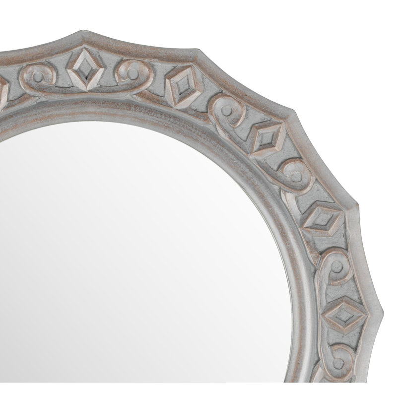 Engineered Wood Flat Wall Mirror, Grey