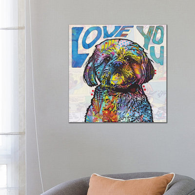 Love You Shih Tzu by Dean Russo - Giclee Art Print on Canvas