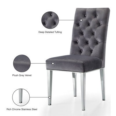 Everly Quinn Marshall Tufted Velvet Solid Back Side Chair & Reviews ...