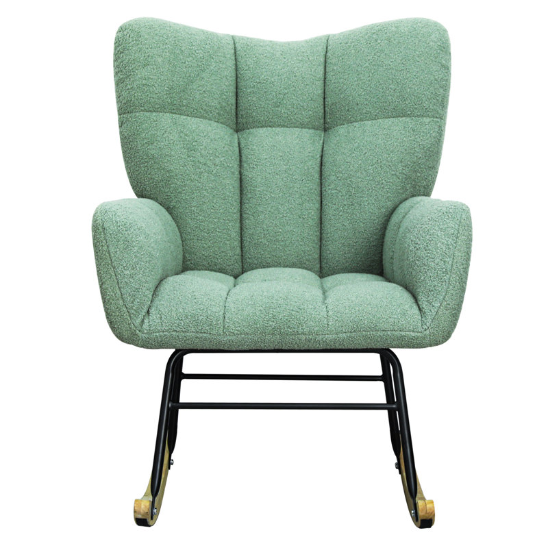 Chaise berçante en tissu Teddy pour la détente et les loisirs