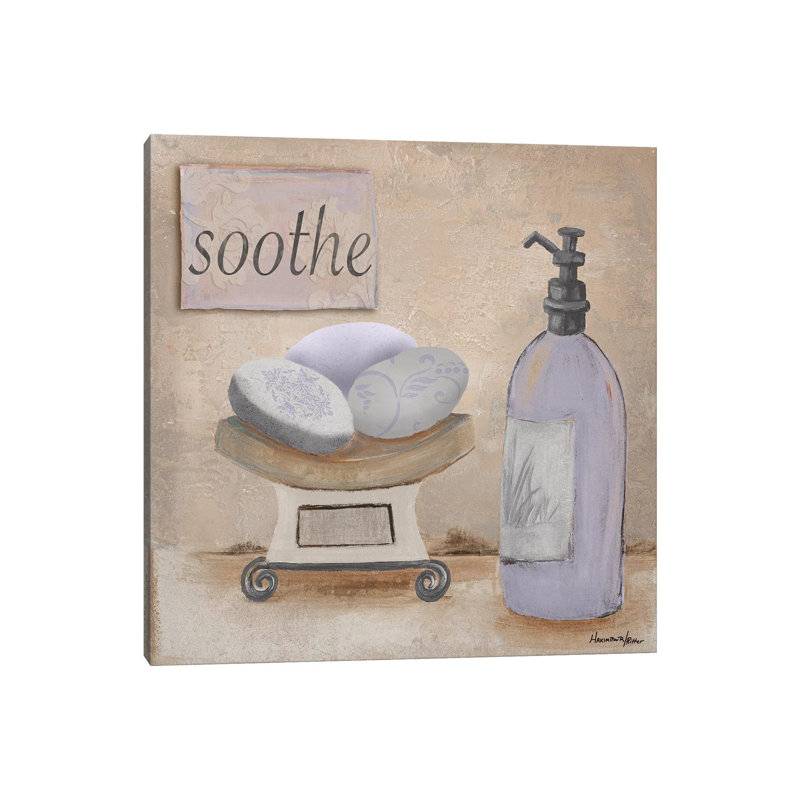 «Lavender Bath II» par Hakimipour-Ritter - peinture sur toile tendue, H 12 po x l 12 po x P 0,75 po