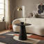 Table d'appoint asymétrique en bois de manguier avec texture brossée-129991032-116779975