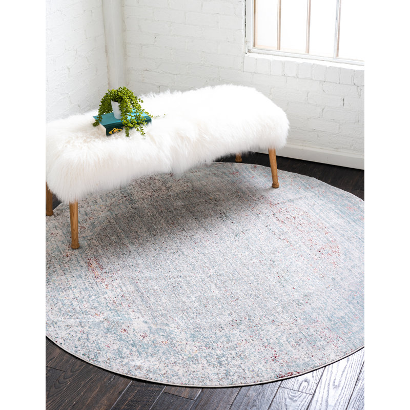 Tapis oriental gris Glasser, Rond 6 pi 1 po
