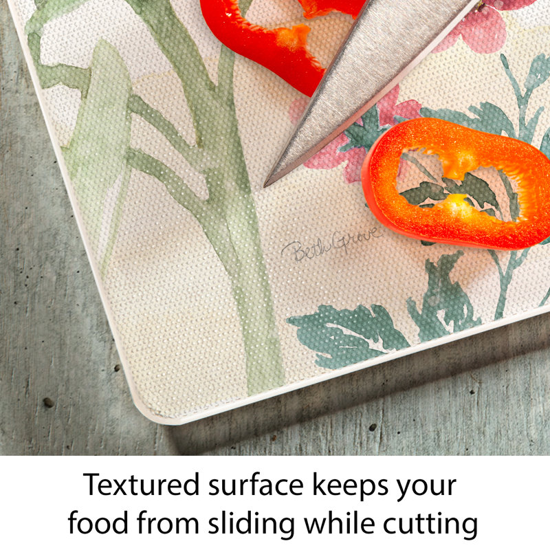 Sunflower Splendor Rectangular Tempered Glass Cutting Board