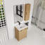 Meuble-lavabo autoportant (doit inclure le meuble-lavabo et le lavabo), rangement en chêne clair