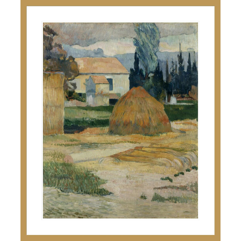«Landscape Near Arles» par Paul Gauguin - Estampe numérique encadrée, H 40,36 po x l 33,5 po