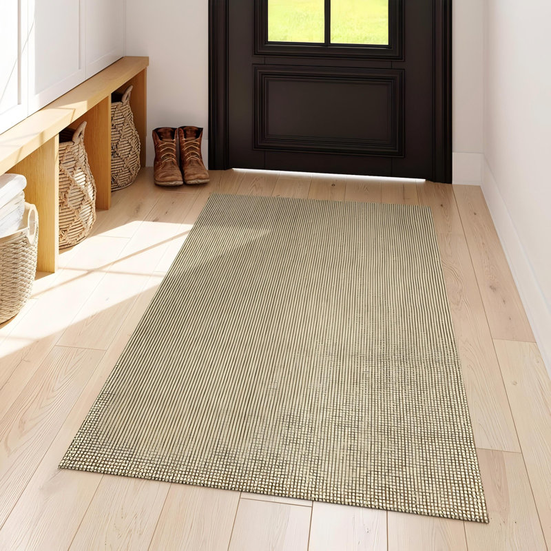 Cotton Weave Washable Area Rug - Stylish Mesh Design for Living Room, Bedroom, or Office Decor, Brown, Rectangle 3' x 5'