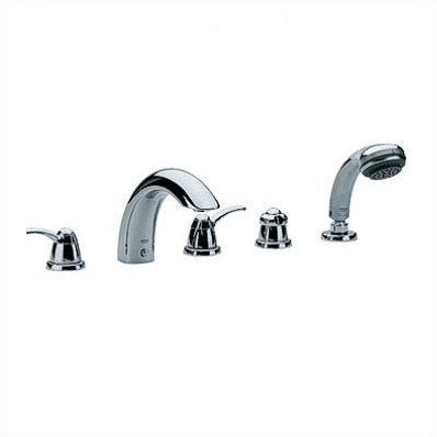 Talia 5-Hole Roman Tub Filler Faucet with Hand Shower