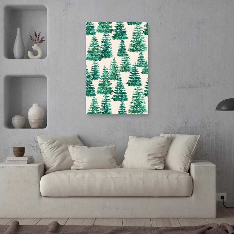 Into The Woods Classic Abstract Forest Winter Wall Art Print by Karen Menzenbach - Wrapped Canvas Print