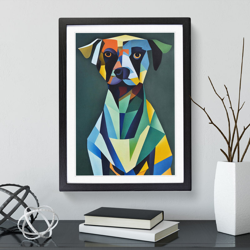 Dog - Single Picture Frame Print, 64cm H x 46cm W x 2cm D, Black