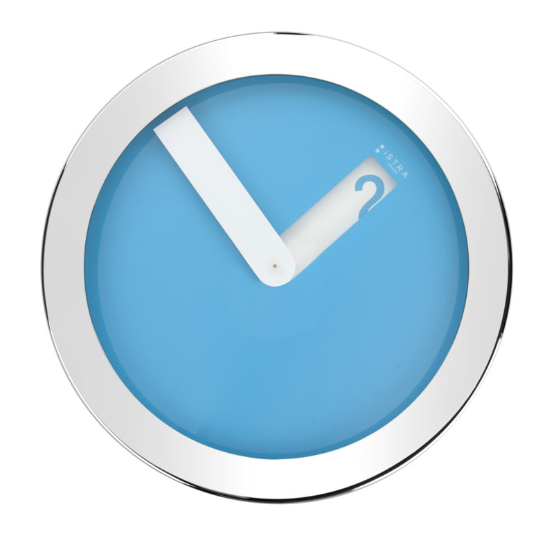 Stainless Steel Wall Clock, Blue