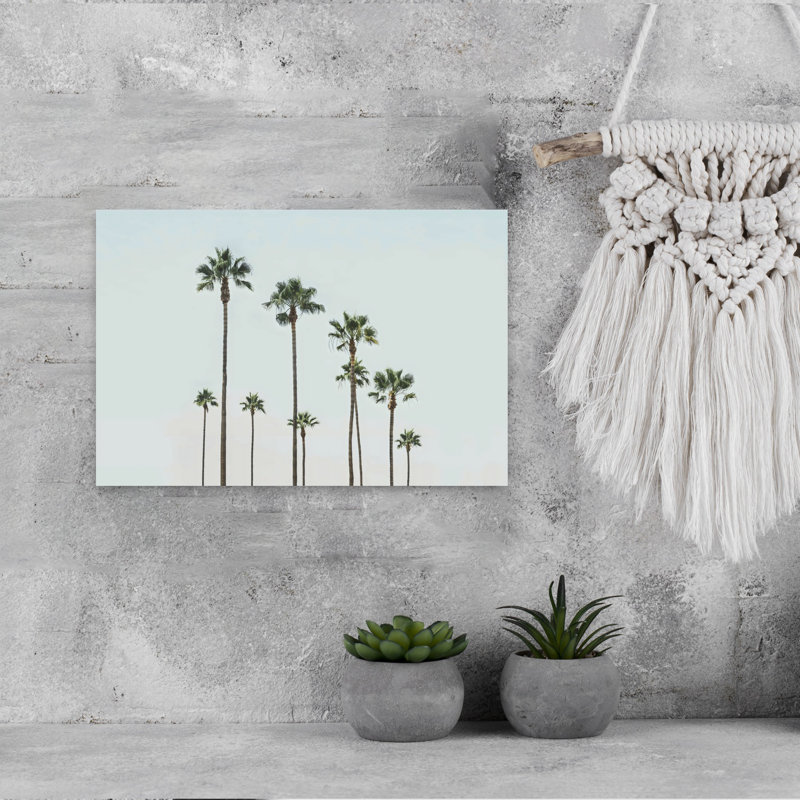 "Cali Palms", art mural contemporain abstrait, 12" H x 18" W