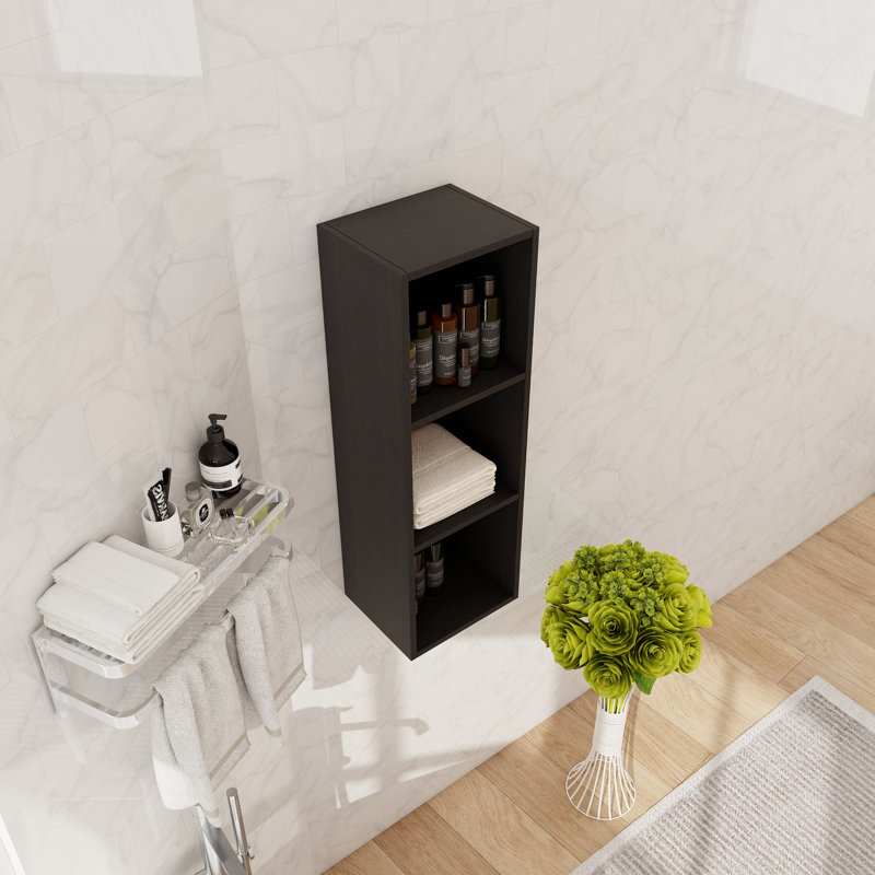 Petite armoire latérale 12 po avec 2 tablettes, Noir