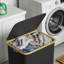 Panier à linge avec couvercle, grand panier à linge pliable de 110 L avec poignées en bambou pour la chambre à coucher, la salle de bain, le dortoir et la salle de lavage-463524905