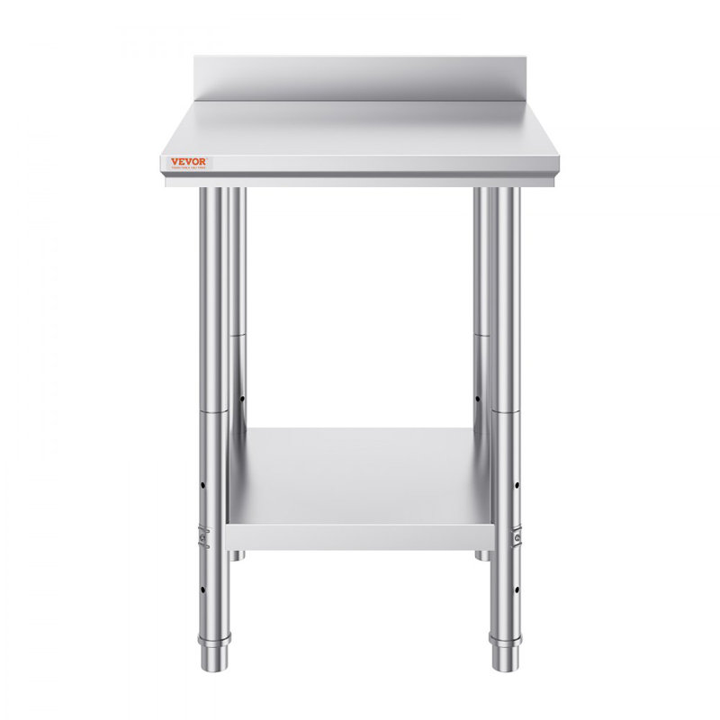 Vevor 24 x 24 Inch Stainless Steel Adjustable Kitchen Work Table