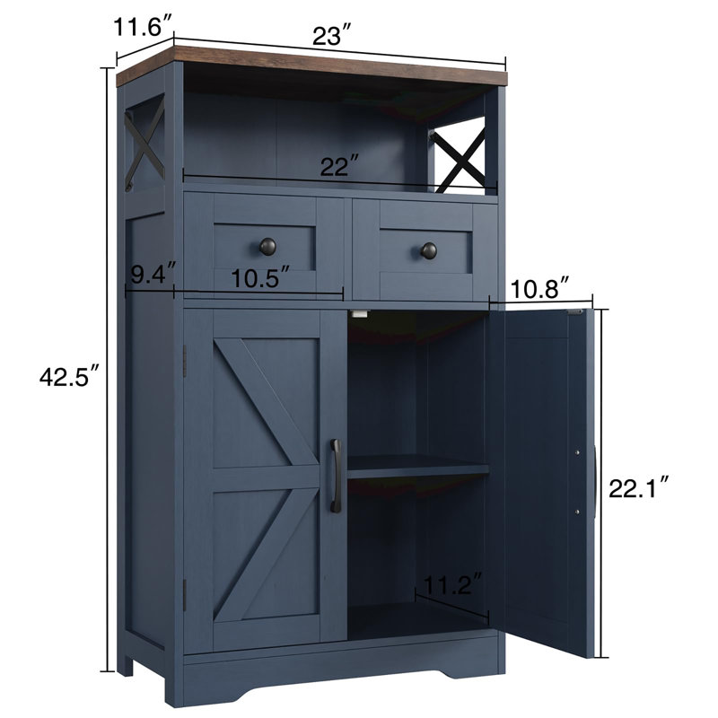 Armoire de rangement au sol, Bleu