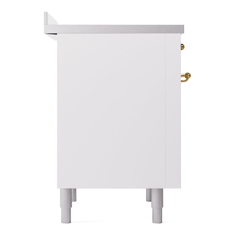 ILVE Nostalgie II 36 in Induction Range, White/Brass
