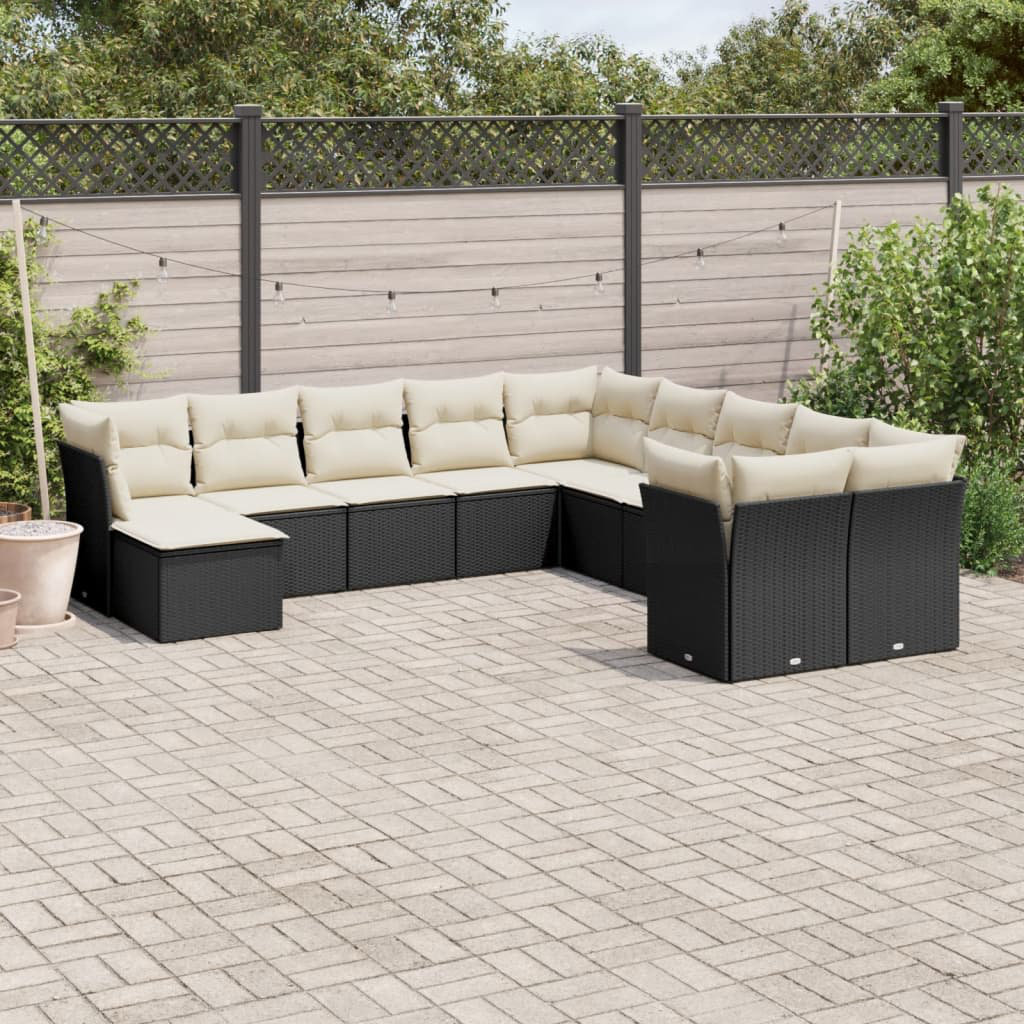 Vidaxl 11-Tlg. Garten-Sofagarnitur aus Polyrattan mit Kissen