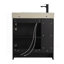Meuble-lavabo autoportant de 30 po avec lavabo en céramique blanche et porte à fermeture en douceur, chêne foncé, contreplaqué, emballage KD-645861100