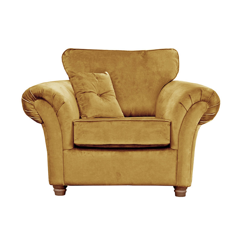 Lila Velvet Accent Chair, Mustard
