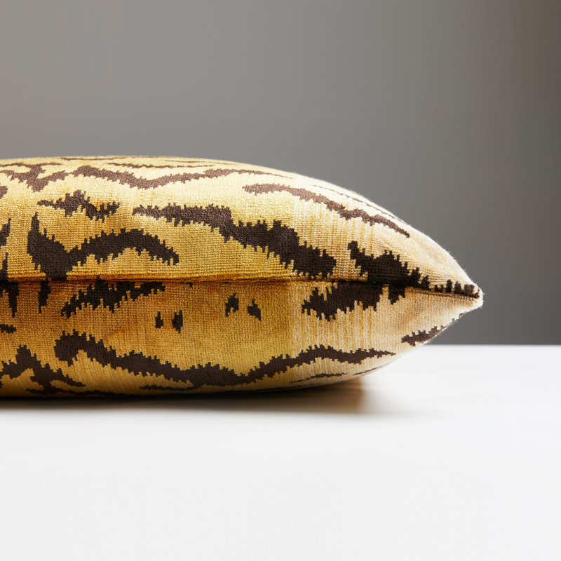 Wild Glamour Square Pillow Cover & Insert, Ivory/Gold/Black