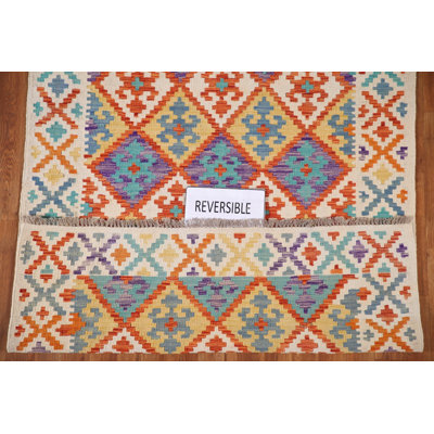 Multolor Kilim Reversible Wool Rug 4x6