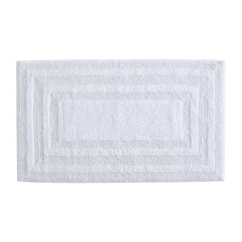 Eddie Bauer Logan Cotton Bath Rug Runner, White, 40" L x 24" W
