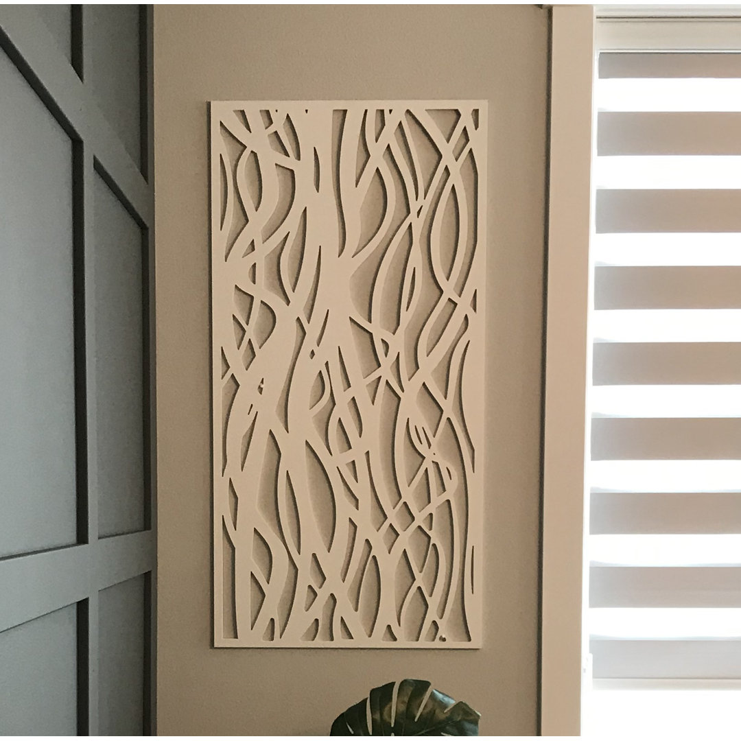VIMA (Tangles) Decorative Wall Panel - 48"L x 24"W, White Color PVC Board Panel with Private Screen Fence Design for Home Renovation & Wall Décor VIMA
