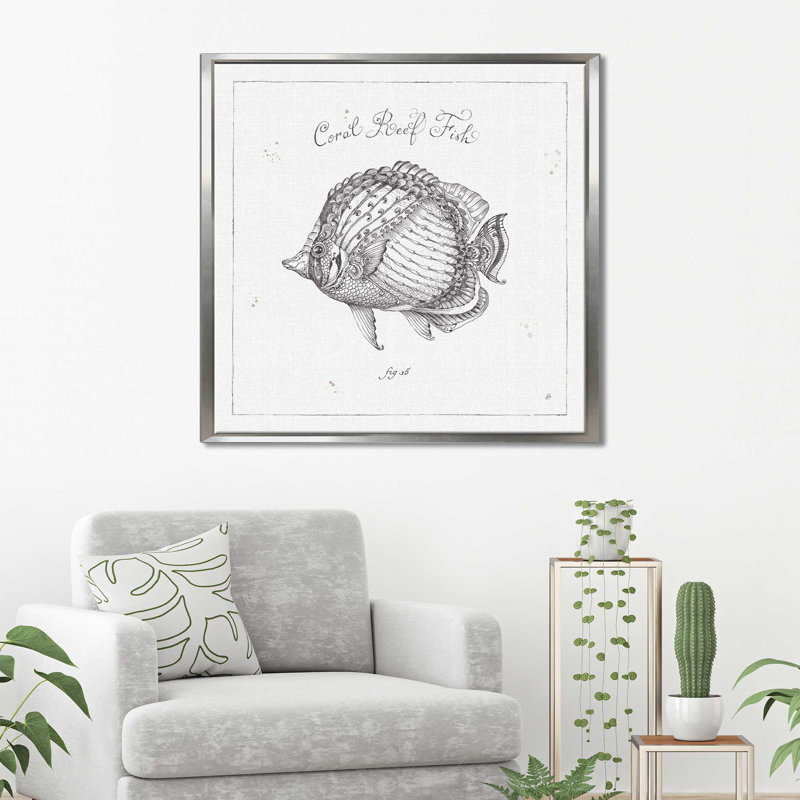 " Underwater Life VI ", 31.5" H x 31.5" W x 2" D, Silver Floater Frame