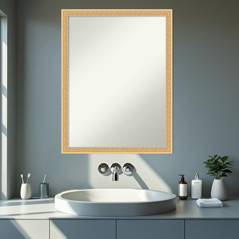 Miroir mural de salle de bain Bethany, 26 po x 20 po, Doré