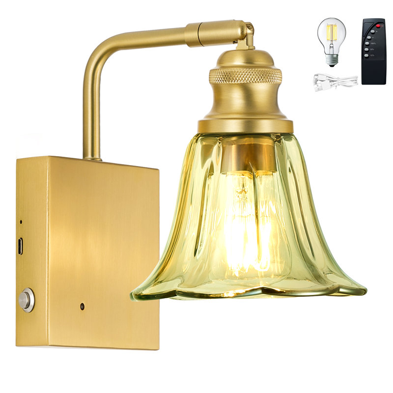 Vintage Battery Operated Wall Sconce, Green
