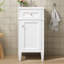 Ensemble de meuble-lavabo sur pied 16 po avec lavabo en céramique, ensemble de meuble-lavabo simple autoportant avec porte à fermeture douce, tablette réglable, style français-126232822