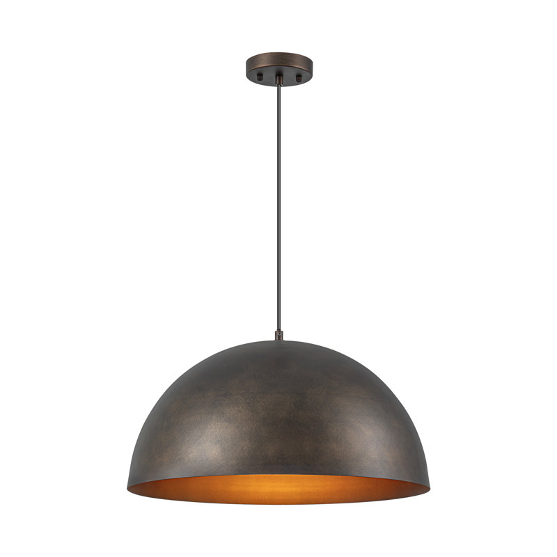 Luminaire suspendu pour îlot de cuisine à 1 lumière à intensité variable Aire, Bronze antique