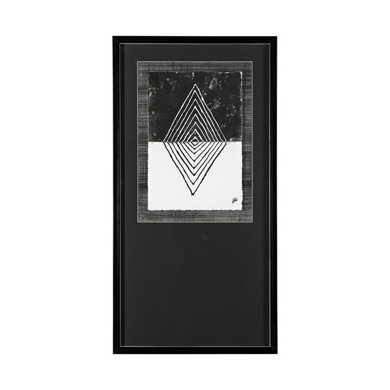 Diamant, œuvre d'art originale sous verre faite à la main, Losange