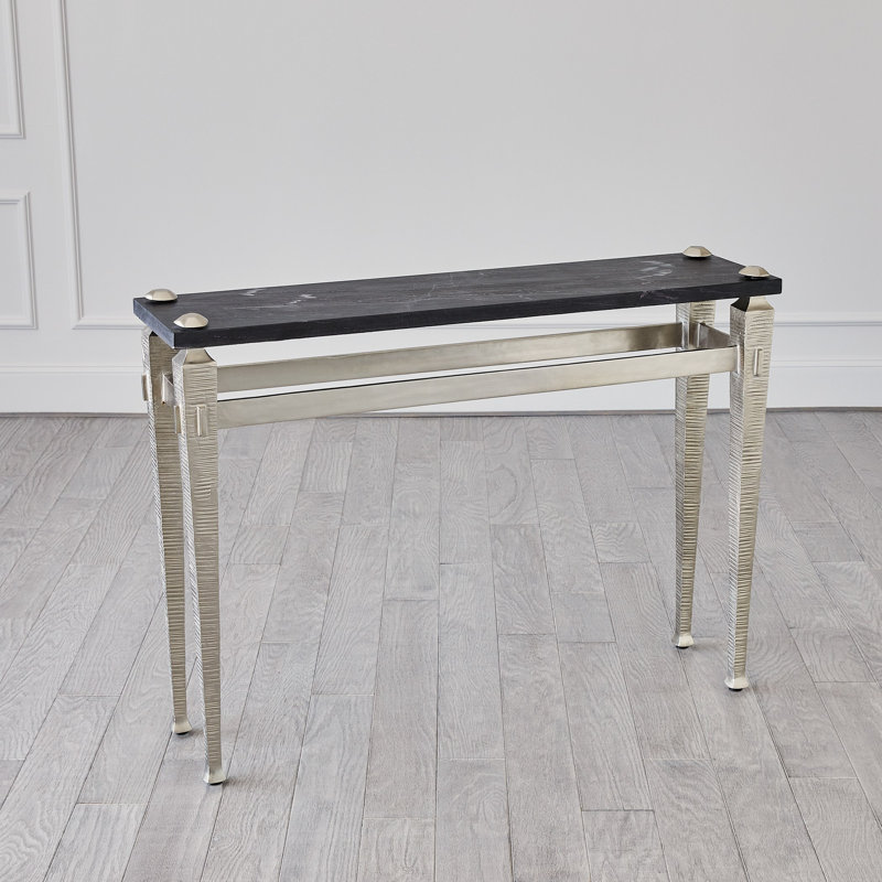 Console romaine, Plateau noir / base plaquée nickel