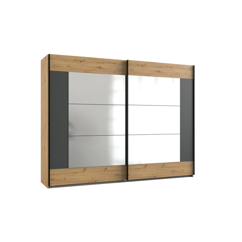 Loftis 2 Door Wardrobe, 210cm H x 270cm W x 65cm D, 3 Shelves