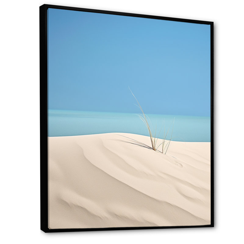 White Dune Solitude sur toile, H 32 po x l 24 po x P 1 po, Cadre flottant noir