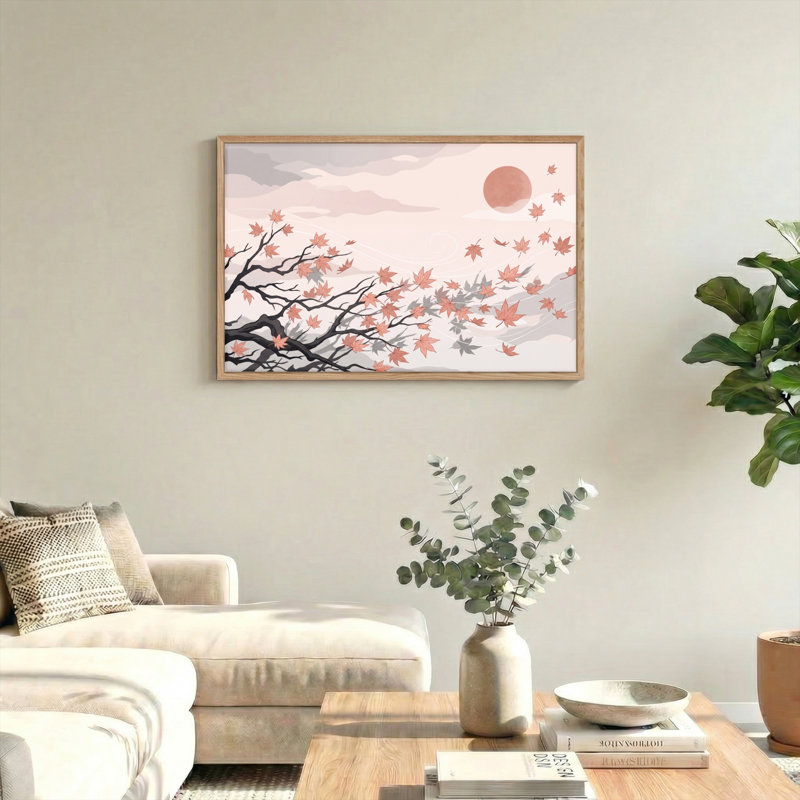 Ensemble de 1 tableau sur toile « Feuilles d'automne », 24"H x36"W, Natural